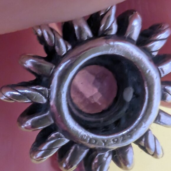 David Yurman Amethyst Sterling Silver Starburst Earrings RARE - Picture 5 of 7